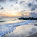 White ocean waves  screen for extension Chrome web store in OffiDocs Chromium
