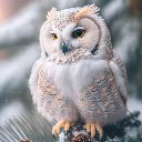 White Owl in a Sparkling Snow Scene  screen for extension Chrome web store in OffiDocs Chromium
