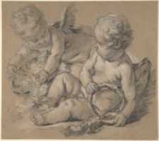 Free download Winged Putti with Flowers free photo or picture to be edited with GIMP online image editor