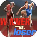 Winner VS Loser Game Jump hurdles and race to victory!  screen for extension Chrome web store in OffiDocs Chromium