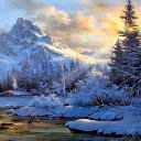 Winter Mountain Sunset  screen for extension Chrome web store in OffiDocs Chromium