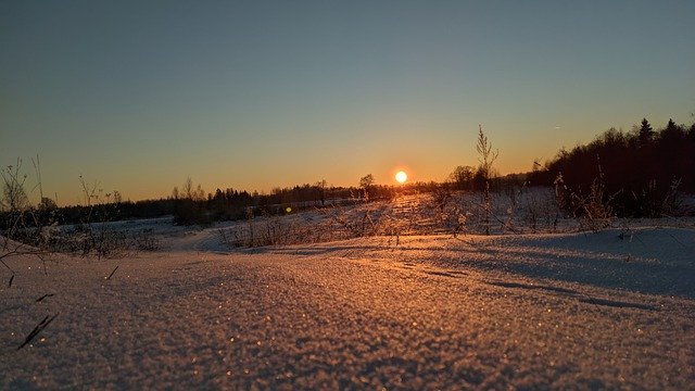 Free download winter snow sunset sun frost cold free picture to be edited with GIMP free online image editor