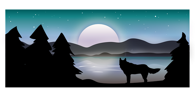 Free download Wolf Moon Forest - Free vector graphic on Pixabay free illustration to be edited with GIMP free online image editor