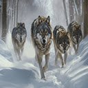 wolf pack on snow mountain  screen for extension Chrome web store in OffiDocs Chromium