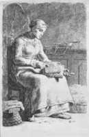 Free download Woman Carding Wool (La Cardeuse) free photo or picture to be edited with GIMP online image editor