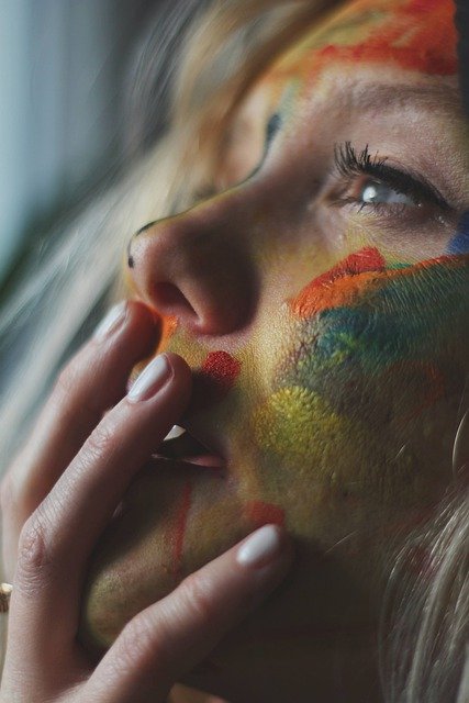 Free download woman face paint portrait close up free picture to be edited with GIMP free online image editor
