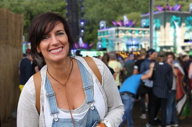 Free download woman festival smile laugh free picture to be edited with GIMP free online image editor