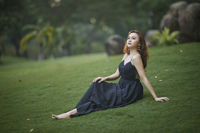 Free download woman field sunset black dress free picture to be edited with GIMP free online image editor