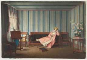 Free download Woman in Pink Reclining on a Canape free photo or picture to be edited with GIMP online image editor
