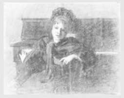 Free download Woman Seated before Piano (from Scrapbook) free photo or picture to be edited with GIMP online image editor