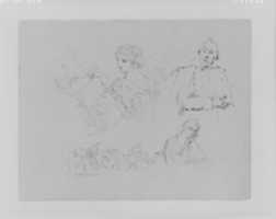 Free download Woman Sketching; Two Women Reading; Portrait of a Man (after Van Dyke?); Half-length Female Portrait; Two Equestrian Figures Leading a Horse (from Sketchbook) free photo or picture to be edited with GIMP online image editor