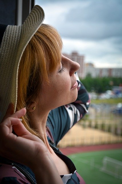 Free download woman window portrait girl hat free picture to be edited with GIMP free online image editor