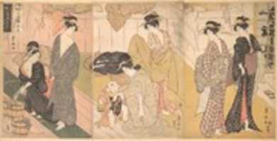 Free download Women and an Infant Boy in a Public Bath House free photo or picture to be edited with GIMP online image editor