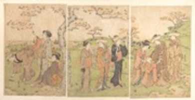 Free download Women and Children Viewing the Cherry Blossoms at Gotenyama free photo or picture to be edited with GIMP online image editor