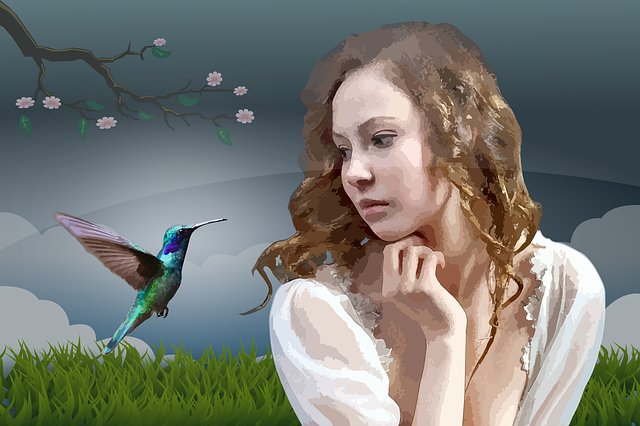 Free download Women Hummingbird Ave - Free vector graphic on Pixabay free illustration to be edited with GIMP free online image editor
