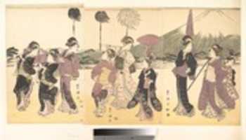 Free download Women Parading in an Imitation of the Cortege of a Daimyo free photo or picture to be edited with GIMP online image editor