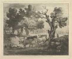 Free download Wooded Landscape with Herdsmen and Cows free photo or picture to be edited with GIMP online image editor