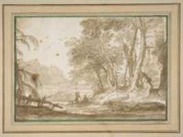 Free download Wooded Landscape with Two Figures free photo or picture to be edited with GIMP online image editor