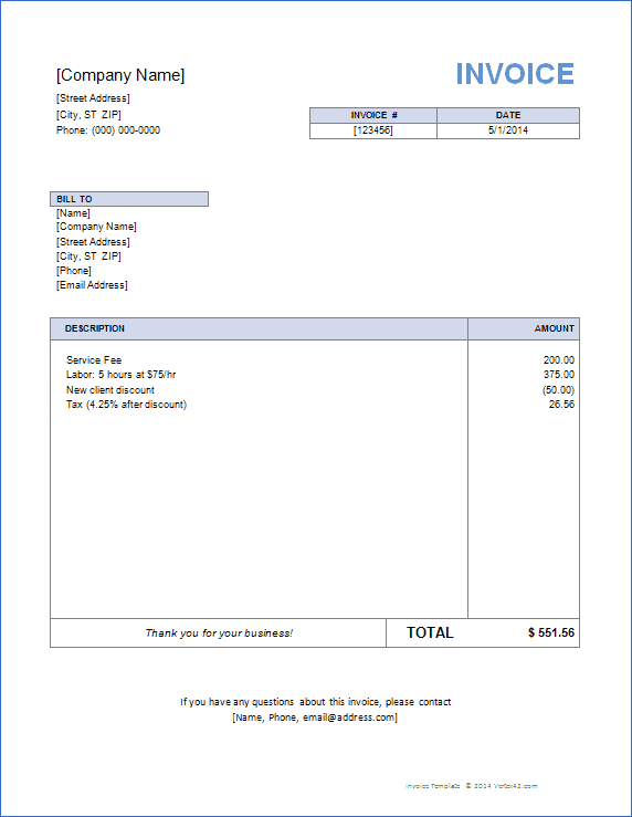 Invoice Template for Word