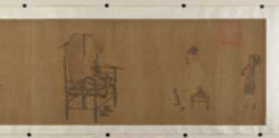 Free download Xiao Yi Obtaining the Lanting Manuscript from the Monk Biancai free photo or picture to be edited with GIMP online image editor