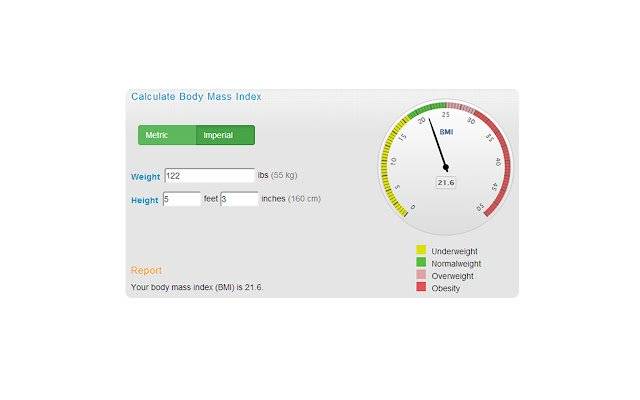 Calculadora de IMC de la tienda web de Chrome para ejecutarse con OffiDocs Chromium en línea