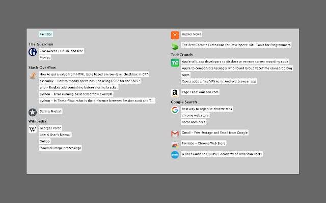 Favitabs ຈາກ Chrome web store ທີ່ຈະດໍາເນີນການກັບ OffiDocs Chromium ອອນໄລນ໌