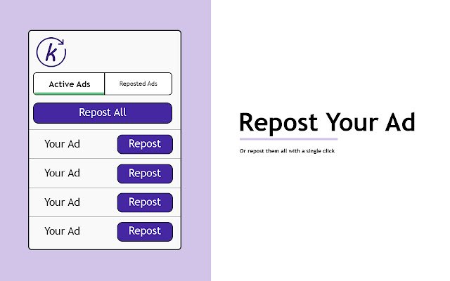 Kijiji Repost dal Chrome Web Store da eseguire con OffiDocs Chromium online