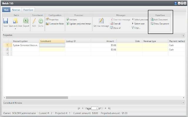 Integracja wsadowa PaperSave7 z Blackbaud CRM ze sklepu internetowego Chrome do uruchomienia z OffiDocs Chromium online