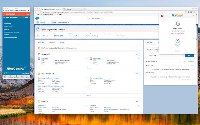 RingCentral Contact Center Voice de Chrome web store se ejecutará con OffiDocs Chromium en línea