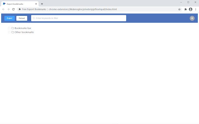 เครื่องมือส่งออกบุ๊กมาร์กแบบเลือกจาก Chrome เว็บสโตร์ที่จะเรียกใช้ด้วย OffiDocs Chromium ออนไลน์