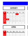 הורדה חינם של לוח שנה שנתי תבנית DOC, XLS או PPT בחינם לעריכה עם LibreOffice מקוון או OpenOffice Desktop באינטרנט