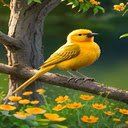Yellow bird wallpaper  screen for extension Chrome web store in OffiDocs Chromium