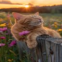 Yellow tabby cat wallpaper  screen for extension Chrome web store in OffiDocs Chromium