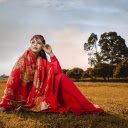 Young girl on the steppe  screen for extension Chrome web store in OffiDocs Chromium