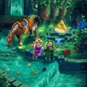 Zelda Waterfall Stream: Enchanting Pixel Art Live Wallpaper for Chrome  screen for extension Chrome web store in OffiDocs Chromium