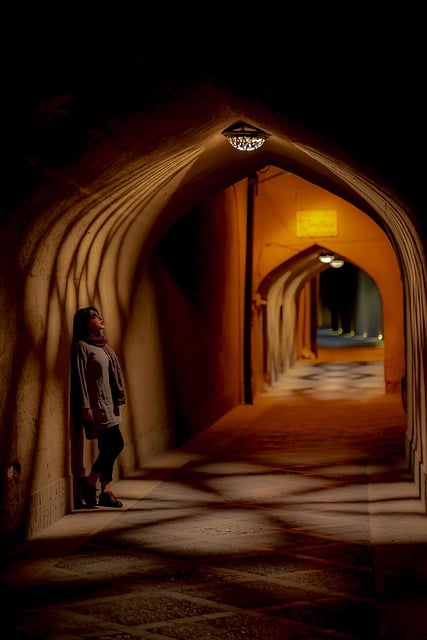 Free download yazd iran alley night lady light free picture to be edited with GIMP free online image editor