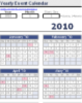 Descărcare gratuită calendarul anual de evenimente DOC, XLS sau PPT șablon gratuit pentru a fi editat cu LibreOffice online sau OpenOffice Desktop online