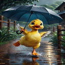 Yellow duck holding umbrella wallpaper  screen for extension Chrome web store in OffiDocs Chromium