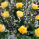 Yellow rose with white flowers  screen for extension Chrome web store in OffiDocs Chromium
