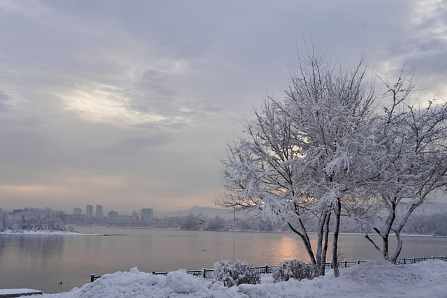 Free download yenisei river snow winter frost free picture to be edited with GIMP free online image editor