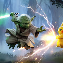 Yoda vs Pikachu iconic Attack Live Wallpaper  screen for extension Chrome web store in OffiDocs Chromium