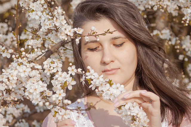 Free download young woman spring bloom cherry free picture to be edited with GIMP free online image editor