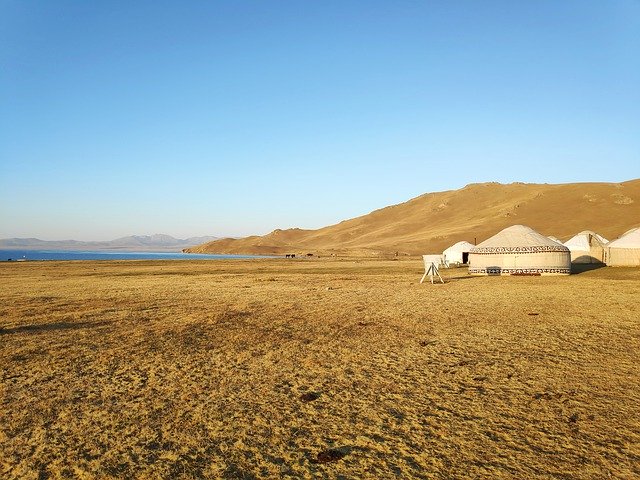 Free download Yurt Steppe Landscape -  free free photo or picture to be edited with GIMP online image editor