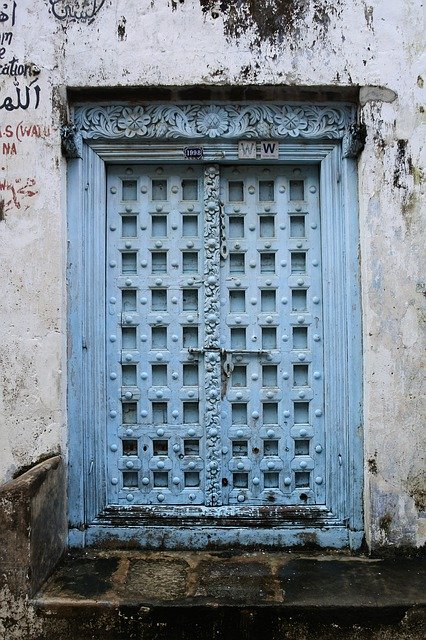 Free picture Zanzibar Door Blue -  to be edited by GIMP free image editor by OffiDocs