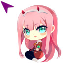 Zero Two Anime Cursor  screen for extension Chrome web store in OffiDocs Chromium