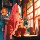 Zero Two Enjoying Ramen with Totoro Live Wallpaper  screen for extension Chrome web store in OffiDocs Chromium