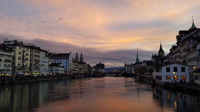 Template Photo Zurich Dusk City -  for OffiDocs