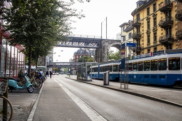 Free download Zurich Tram Away -  free photo or picture to be edited with GIMP online image editor