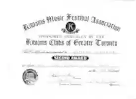 Free download (1969) Music Kiwanis Music Festival Award Certificate free photo or picture to be edited with GIMP online image editor