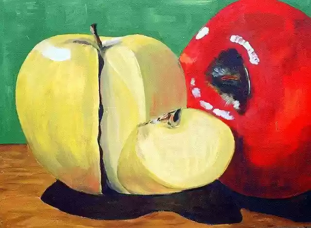 Free download Acrylic Apples Painting Artwork -  free illustration to be edited with GIMP free online image editor